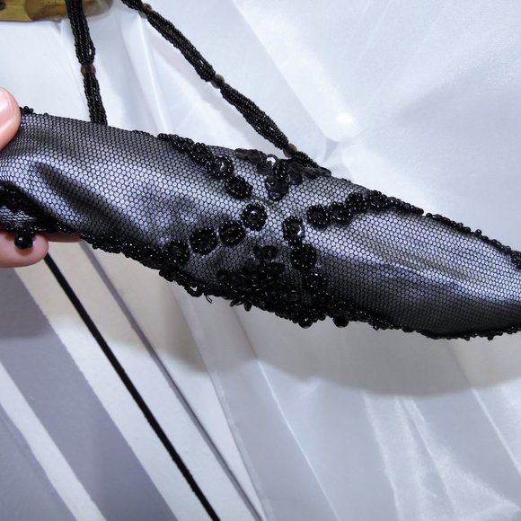 La Regale Black Beaded Evening Purse - Picture 6 of 8